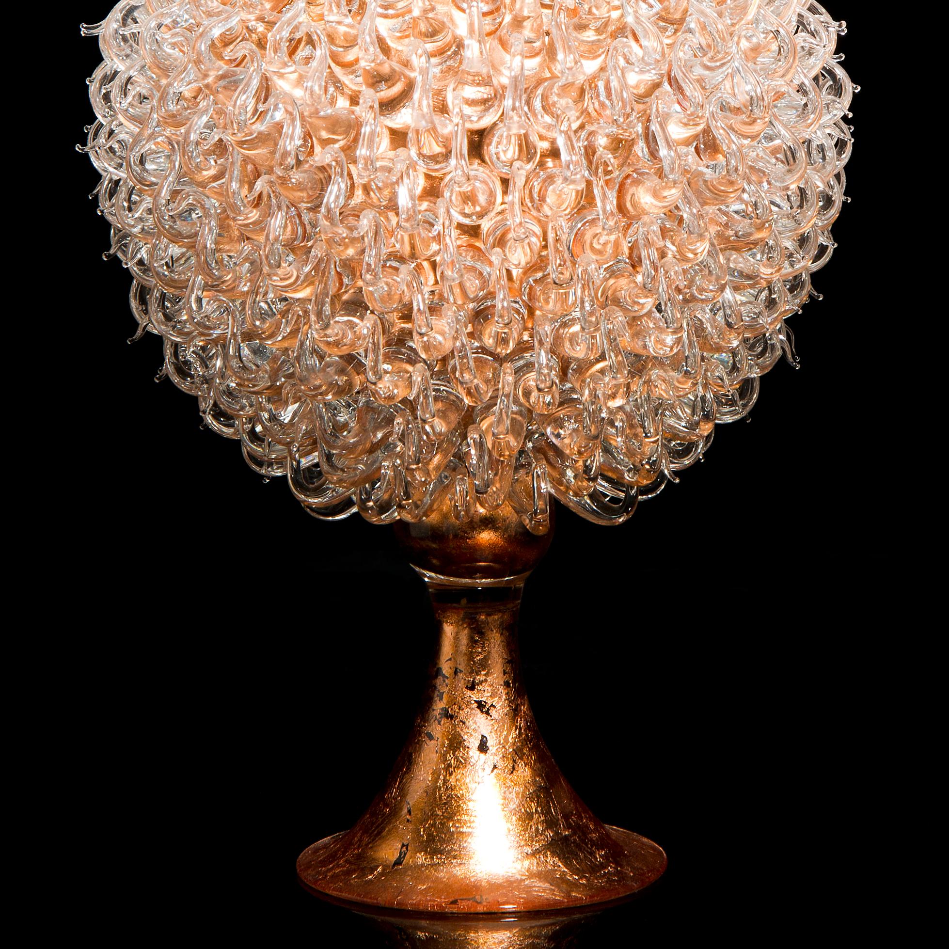 Belgian Round Venus Jar with Thistle Top, a Glass & Copper Vessel by James Lethbridge