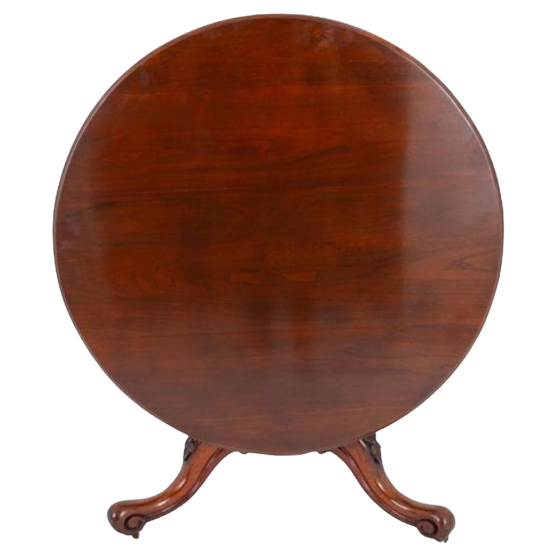 Round Victorian Dining Table Mahogany 1860 For Sale
