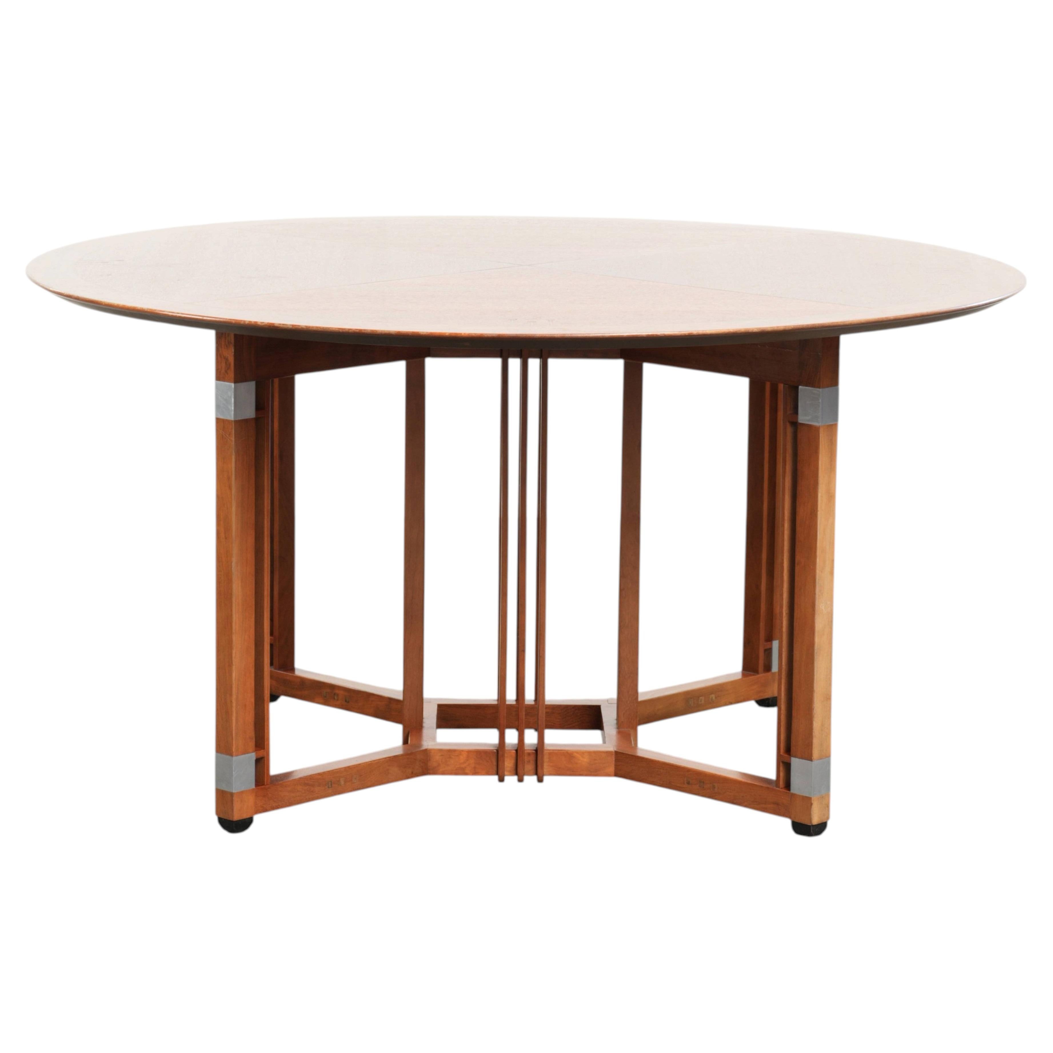 Tavolo da pranzo rotondo in stile Art Déco vintage per 4 persone