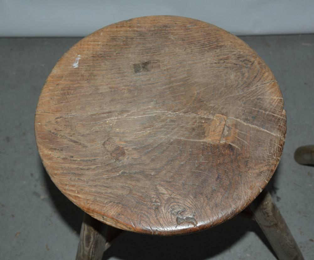 Chinese Round Vintage Asian Wood Stools, Sold Singly