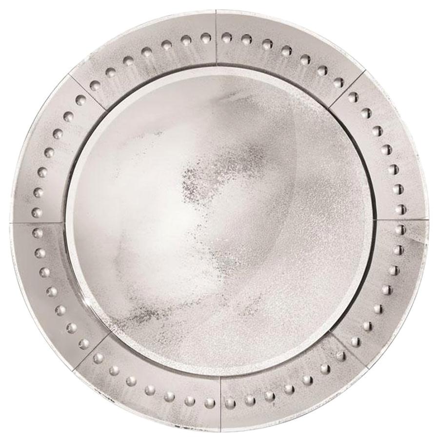 Miroir rond en verre vintage