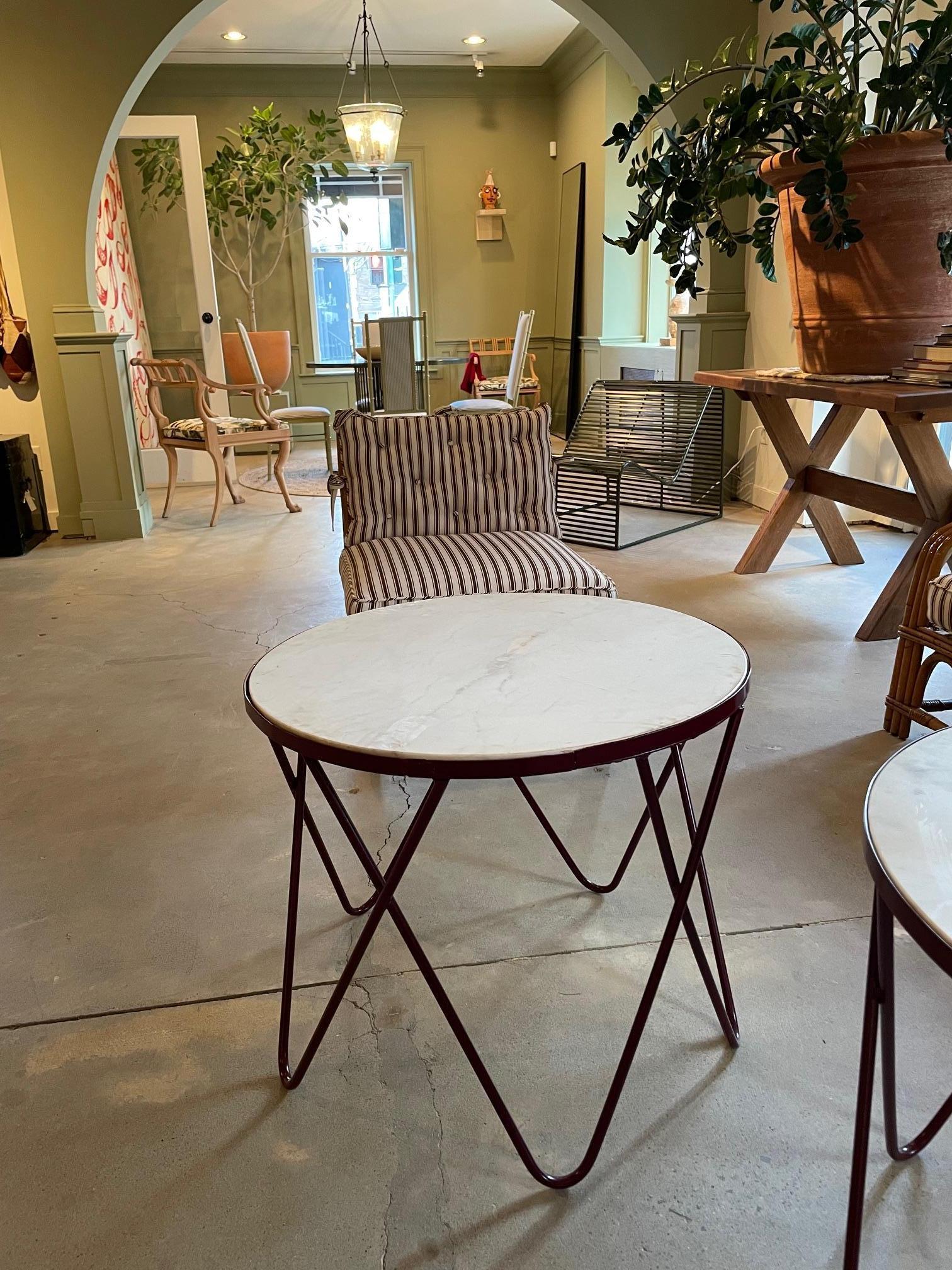 Mid-Century Modern Round Vintage Marble Coffee Table