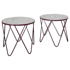 Round Vintage Marble Coffee Table