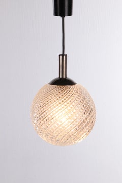 Round Vintage Metal & Glass Bubble Lamp, 1960s