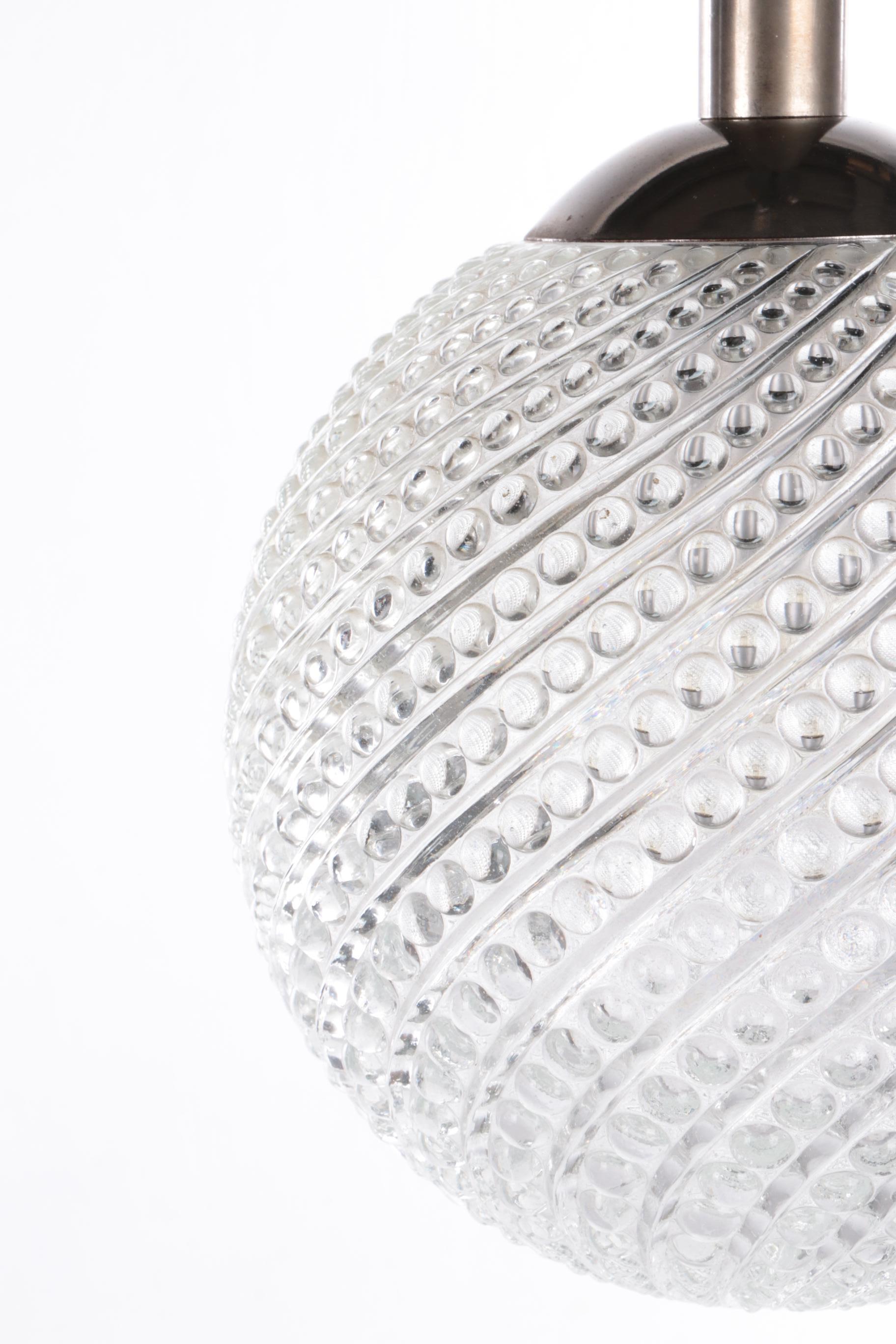 Mid-20th Century Round Vintage Metal & Glass Bubble Lamp, 1960s