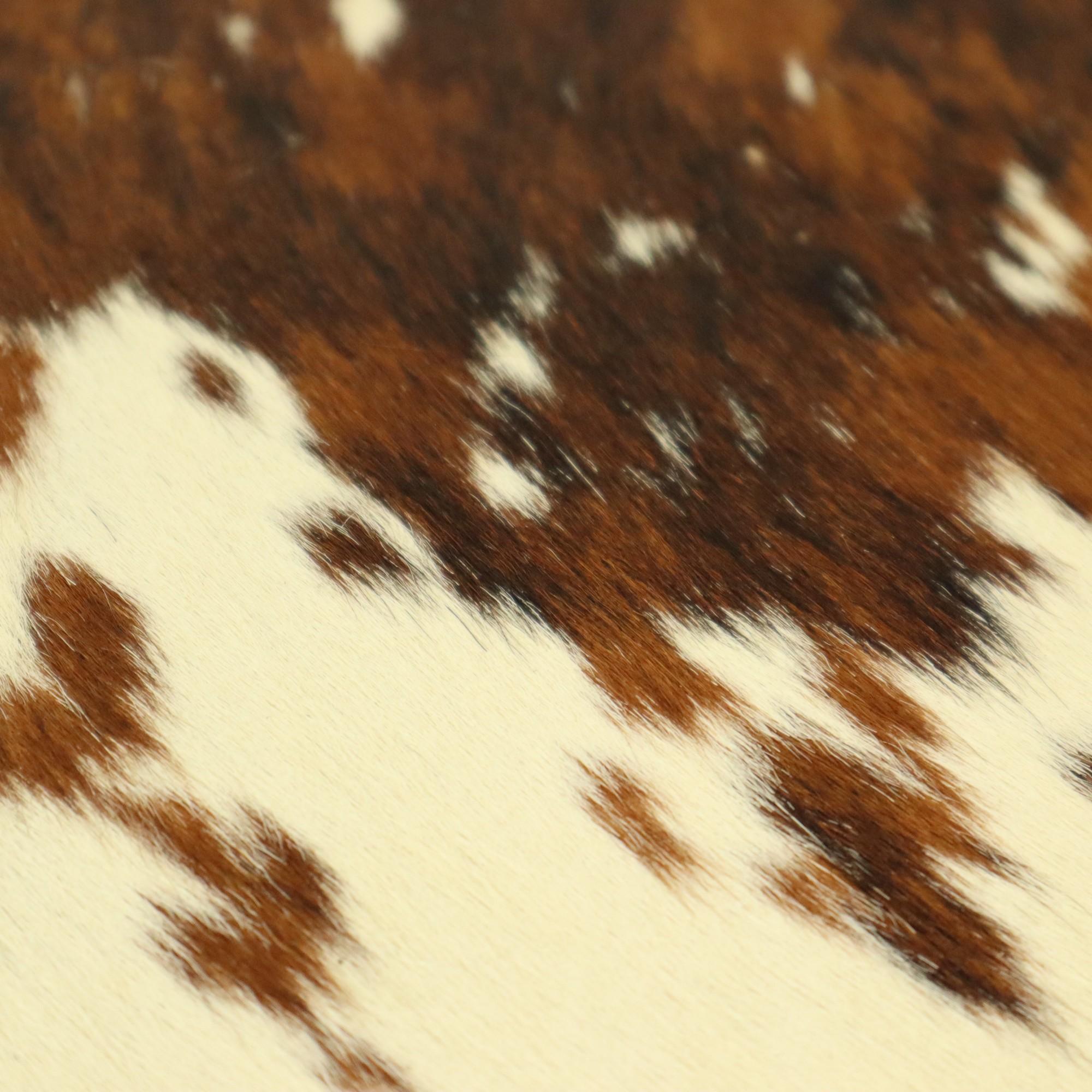 Runde Vintage Pouf Rindsleder Sixties 47cm im Angebot 4