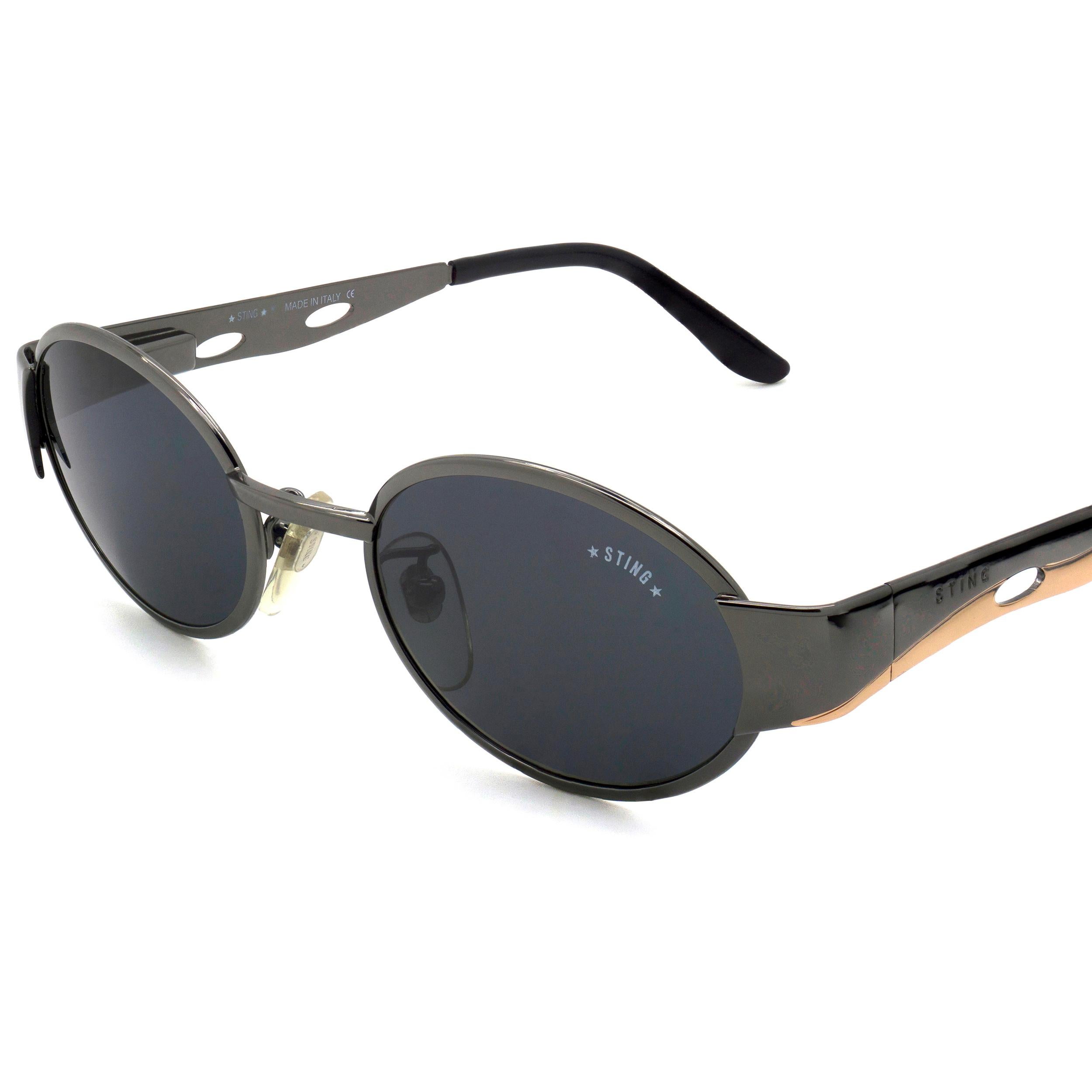 Black Round vintage sunglasses by Sting, Italy  For Sale