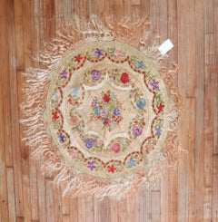 Zabihi Collection Round Vintage Hungarian Embroidery Textile