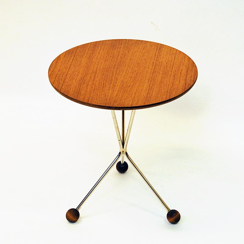 Scandinavian Modern Round Vintage Teak Side Table by Albert Larsson for Tibro 1950s-Sweden