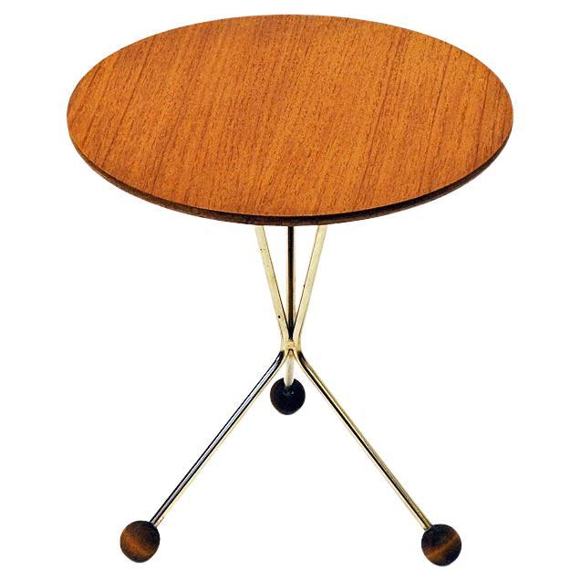 Round Vintage Teak Side Table by Albert Larsson for Tibro 1950s-Sweden