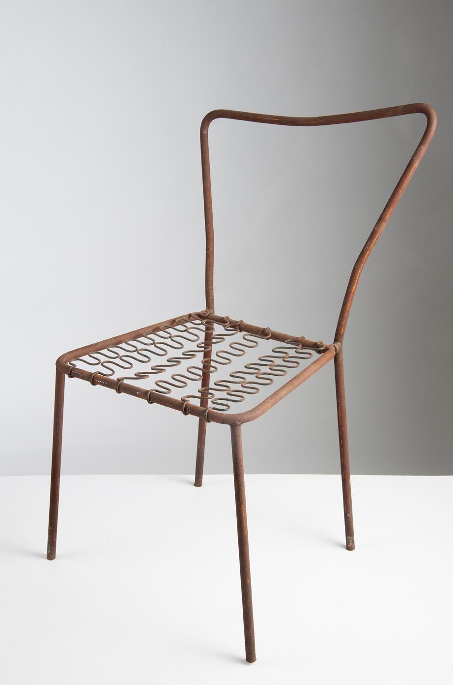 Brass Round Viper Iron Chair by Sema Topaloglu