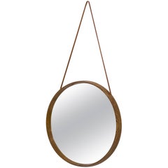 Round Wall Mirror by Uno & Östen Kristiansson, Luxus, 1950s