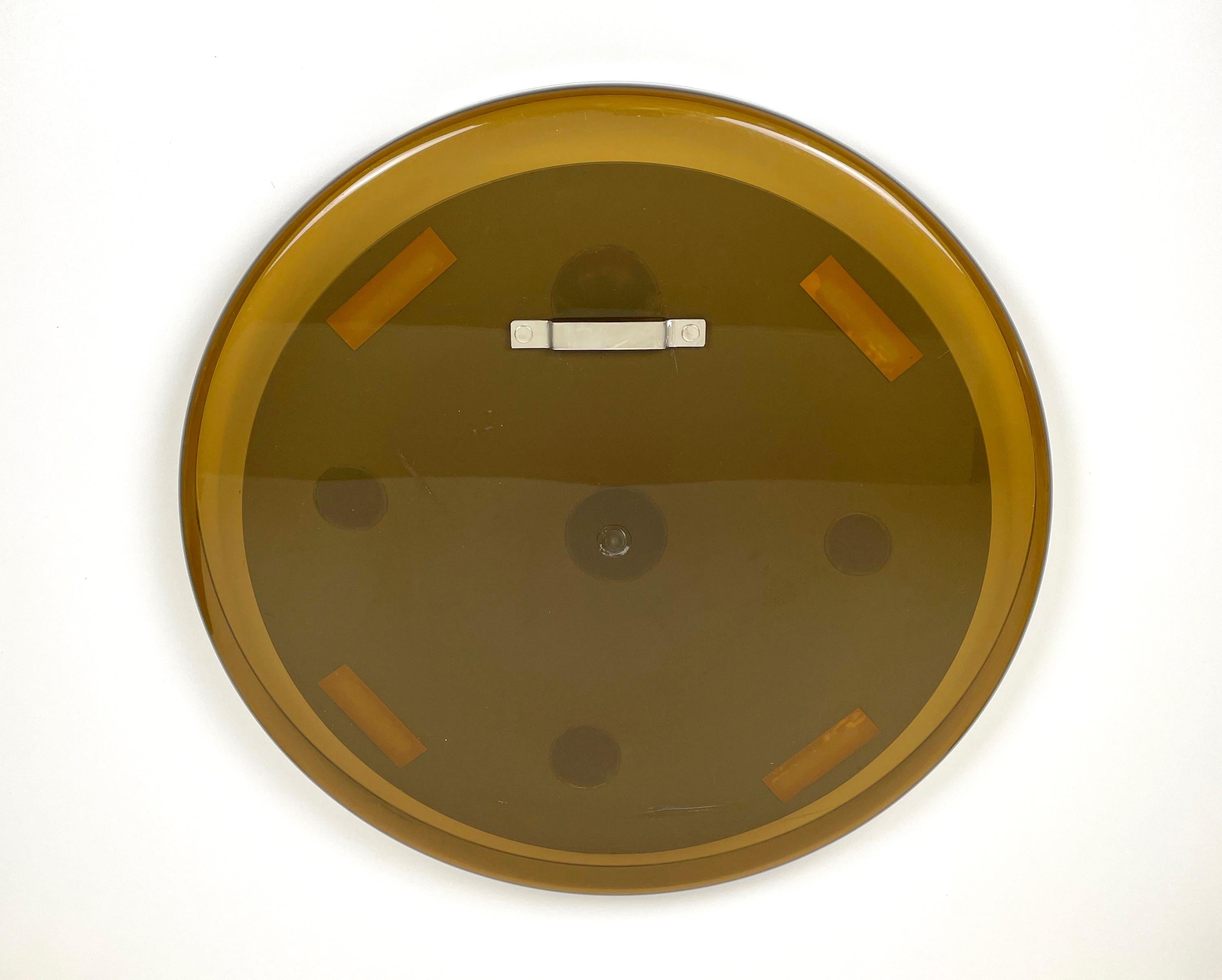 Italian Round Wall Mirror in Lucite Guzzini Style, Italy, 1970