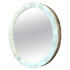 Miroir mural rond en onyx