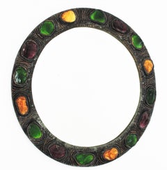 Creaciones Gobesso Specchio di cristallo di rocca in vetro di Murano multicolore