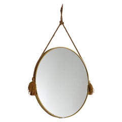Round wall mirror with rope, 1970