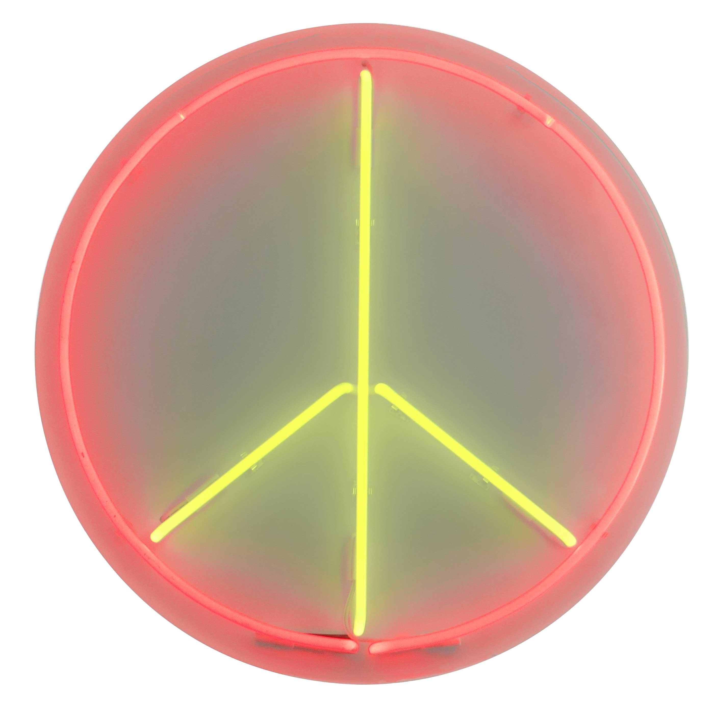 Round PEACE sign Wall Neon wall sculpture