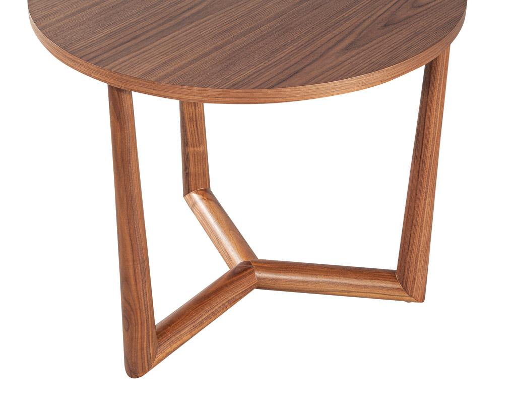 American Round Walnut Accent Side Table For Sale