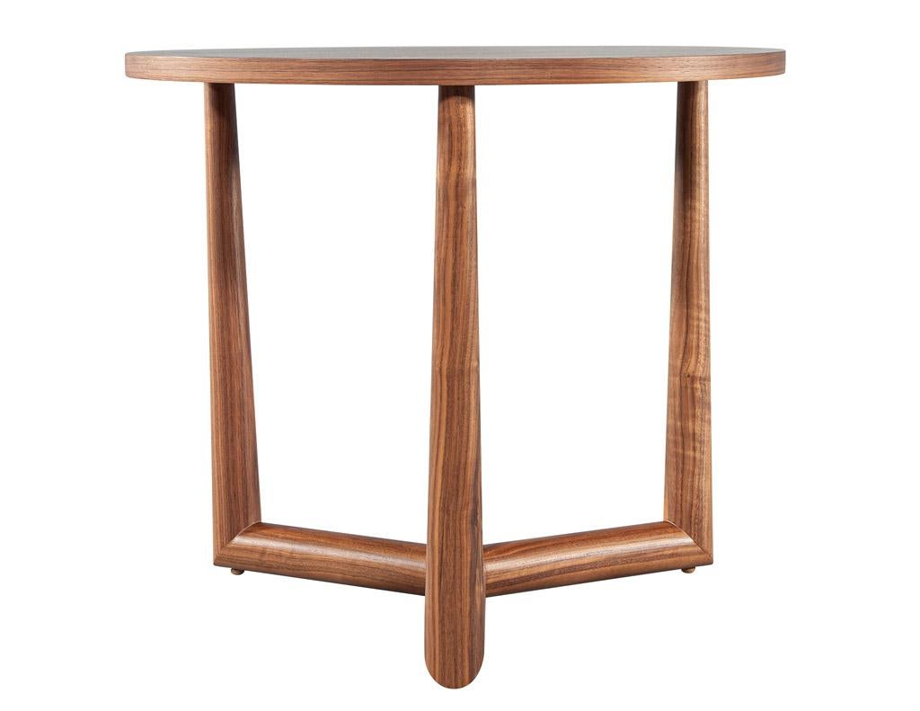 Round Walnut Accent Side Table For Sale 2
