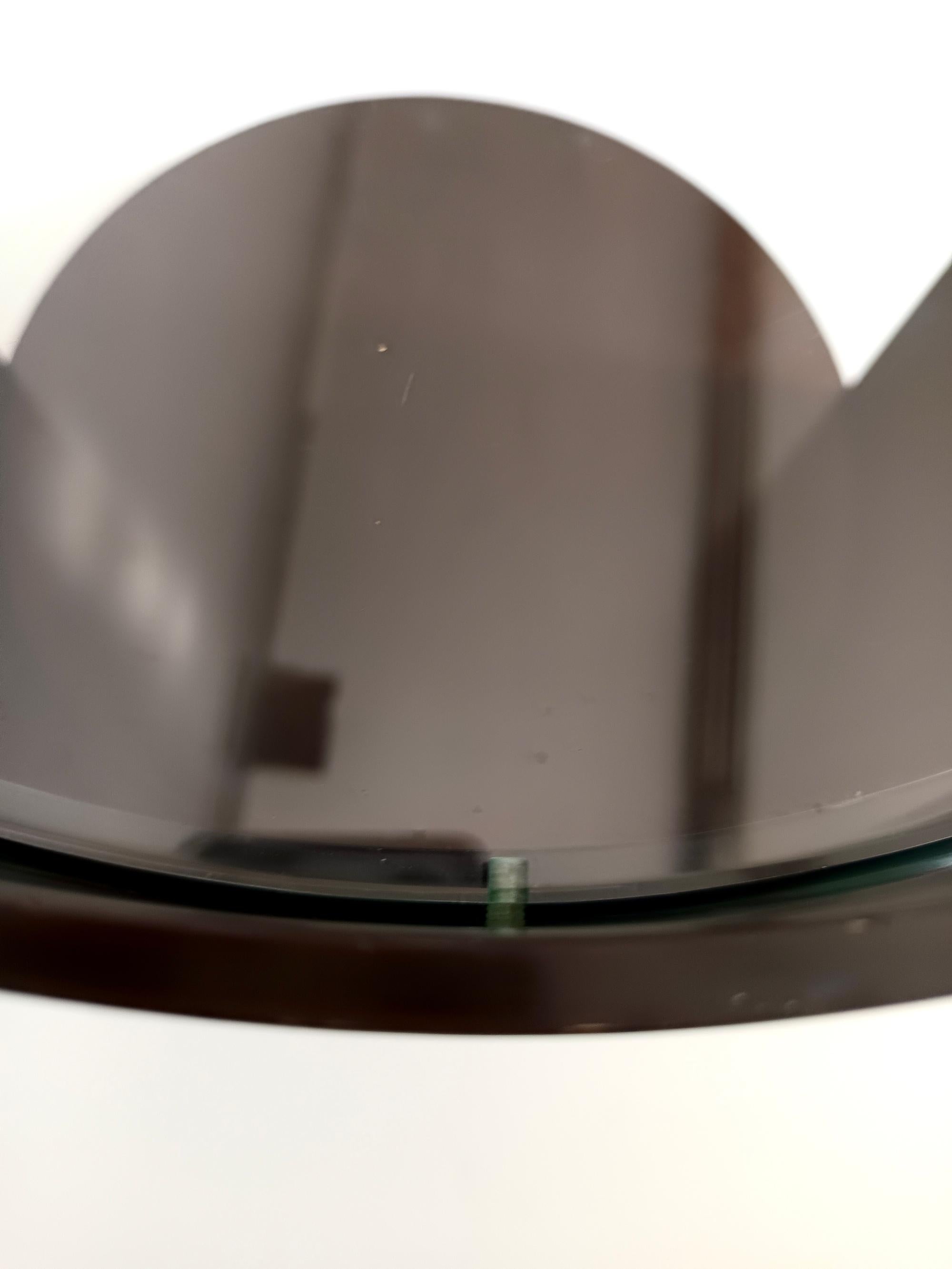 Round Walnut Coffee Table with a Glass Shelf by Gianni Moscatelli for Formanova 4