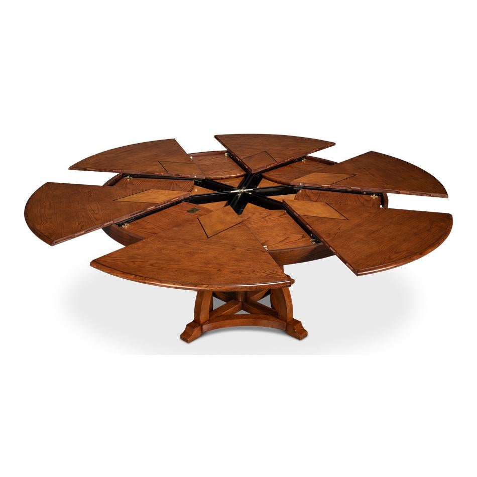 Contemporary Round Walnut Dining Table - 70