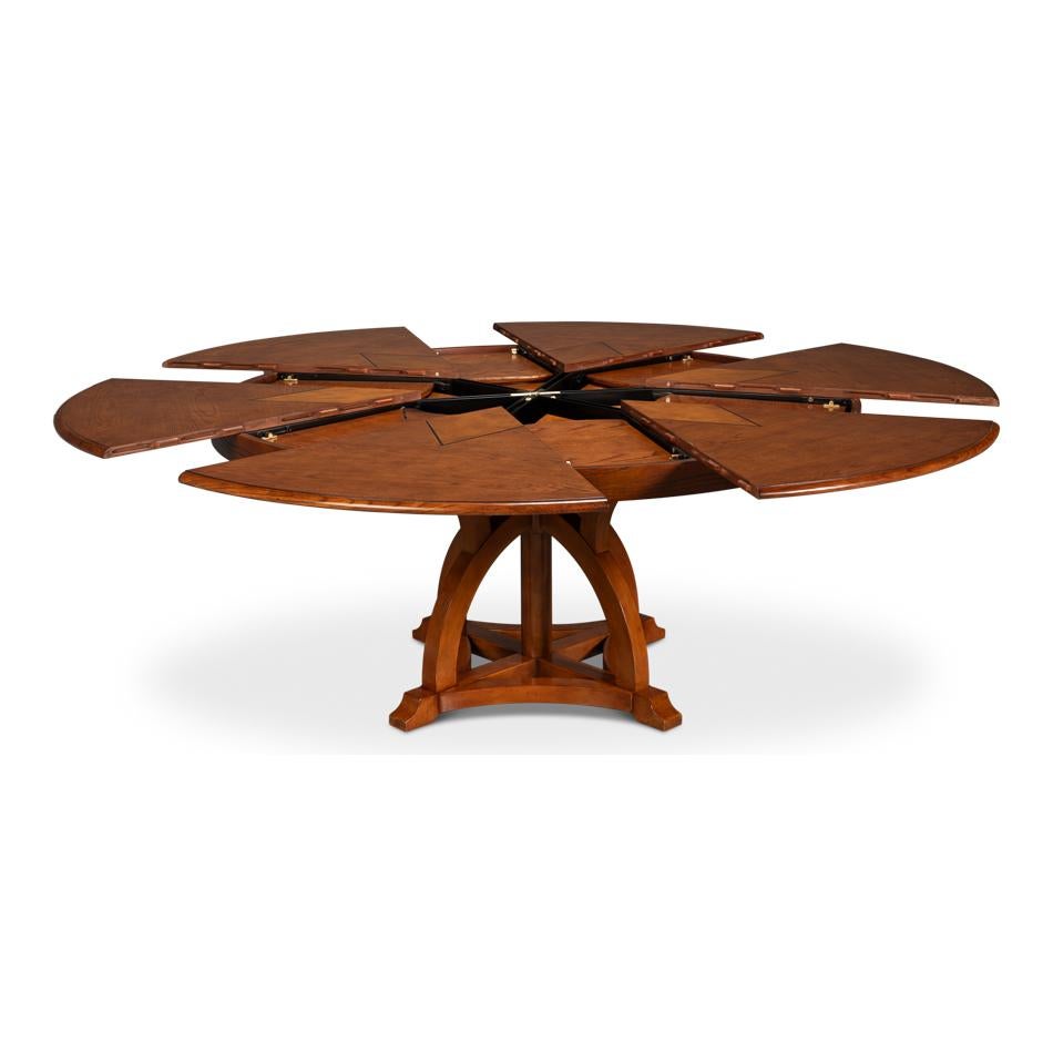 Rustic Round Walnut Dining Table - 84