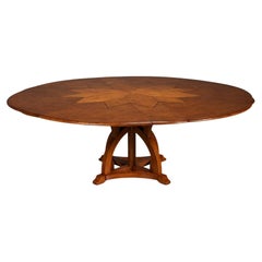 Round Walnut Dining Table - 84"