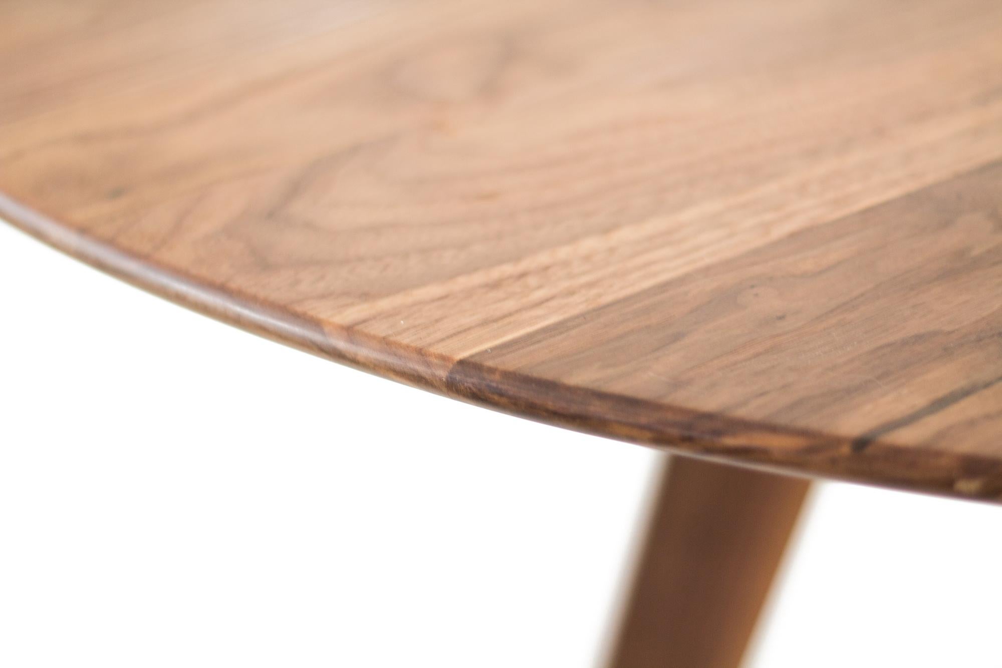 Modern Round Walnut Dining Table by CMX For Sale