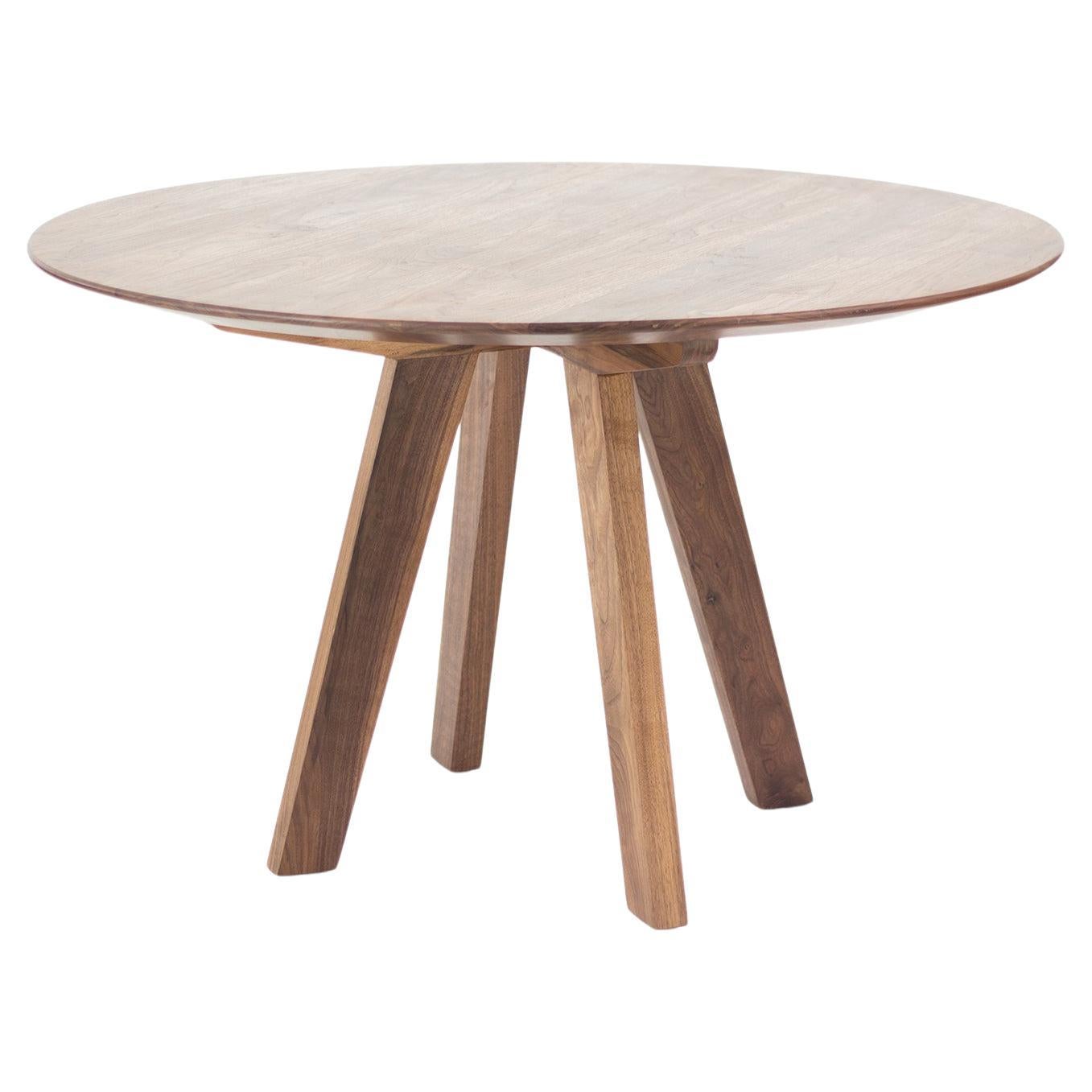 Round Walnut Dining Table by CMX For Sale