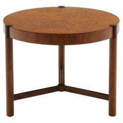 Round Walnut Drum Table in the Style of Dunbar, Excellent Condtion