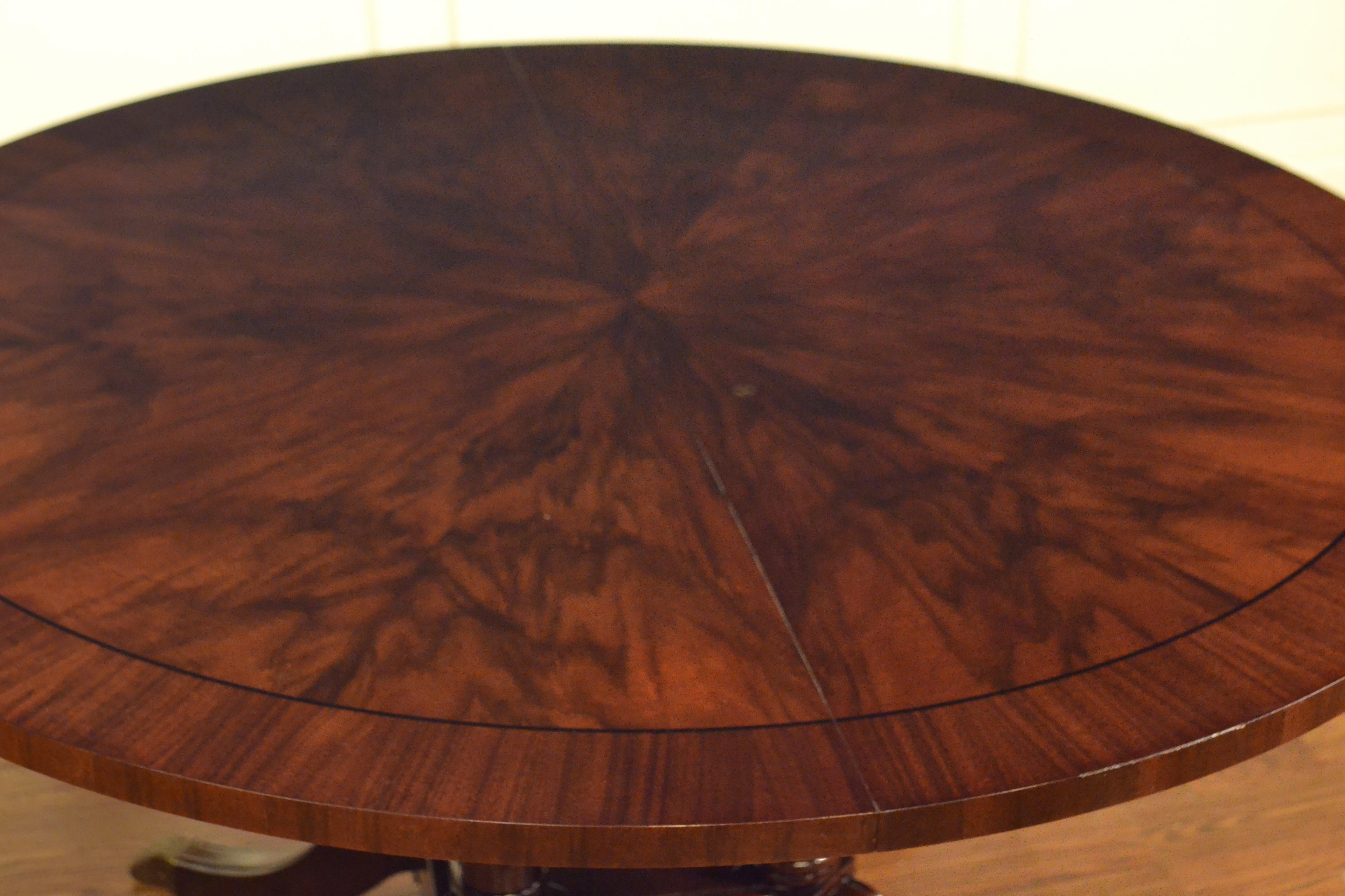Contemporary Round Walnut Georgian Style Pedestal Dining Table by Leighton Hall For Sale