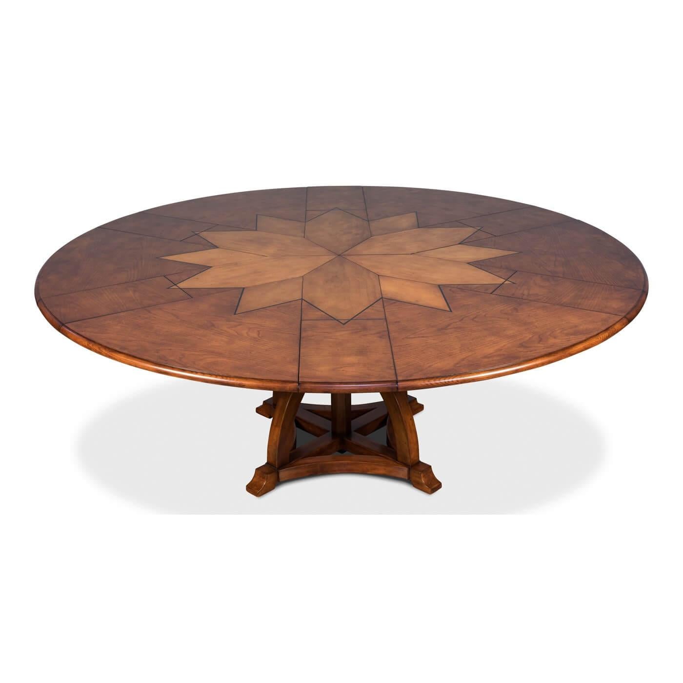 Aesthetic Movement Round Walnut Extension Dining Table For Sale