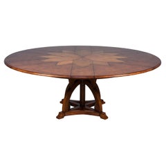 Round Walnut Extension Dining Table