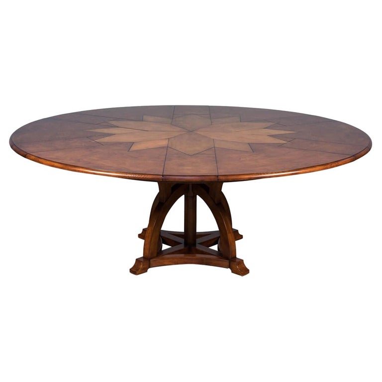 Round Walnut Extension Dining Table For Sale at 1stDibs