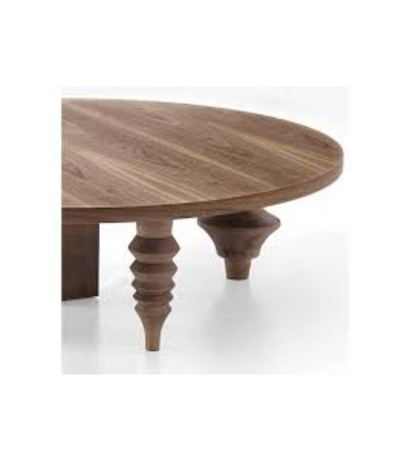 Modern Round Walnut Multileg Low Table by Jaime Hayon