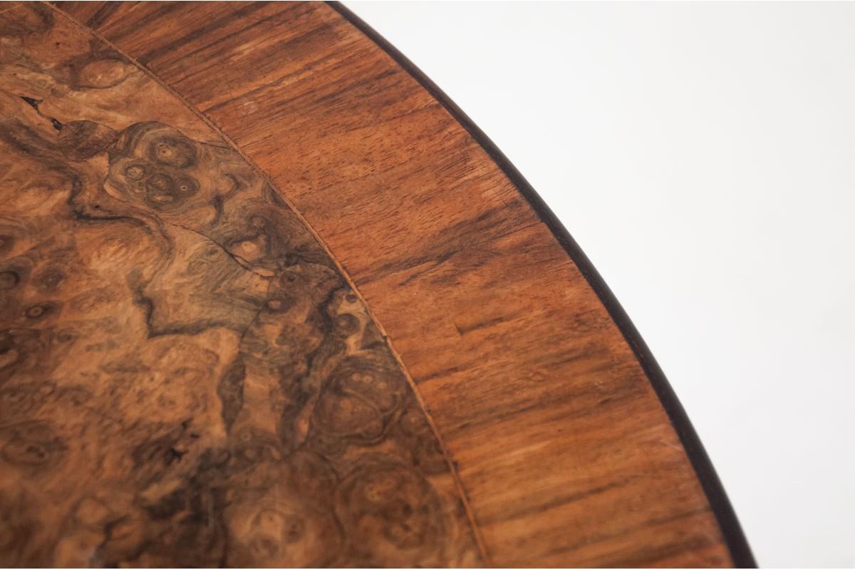 Belgian Round Walnut Table from Around 1920