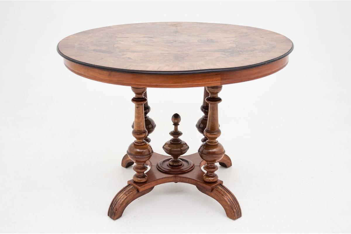 Early 20th Century Round Walnut Table from Around 1920