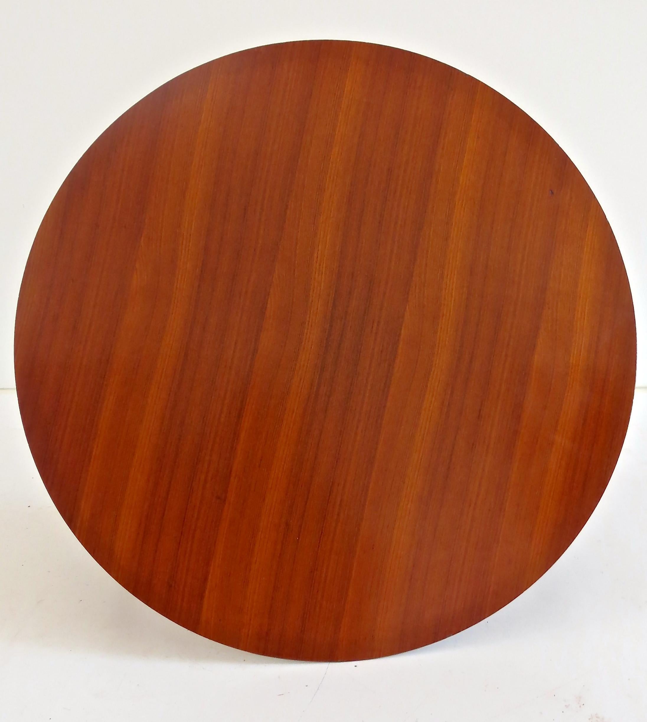 large round walnut coffee table