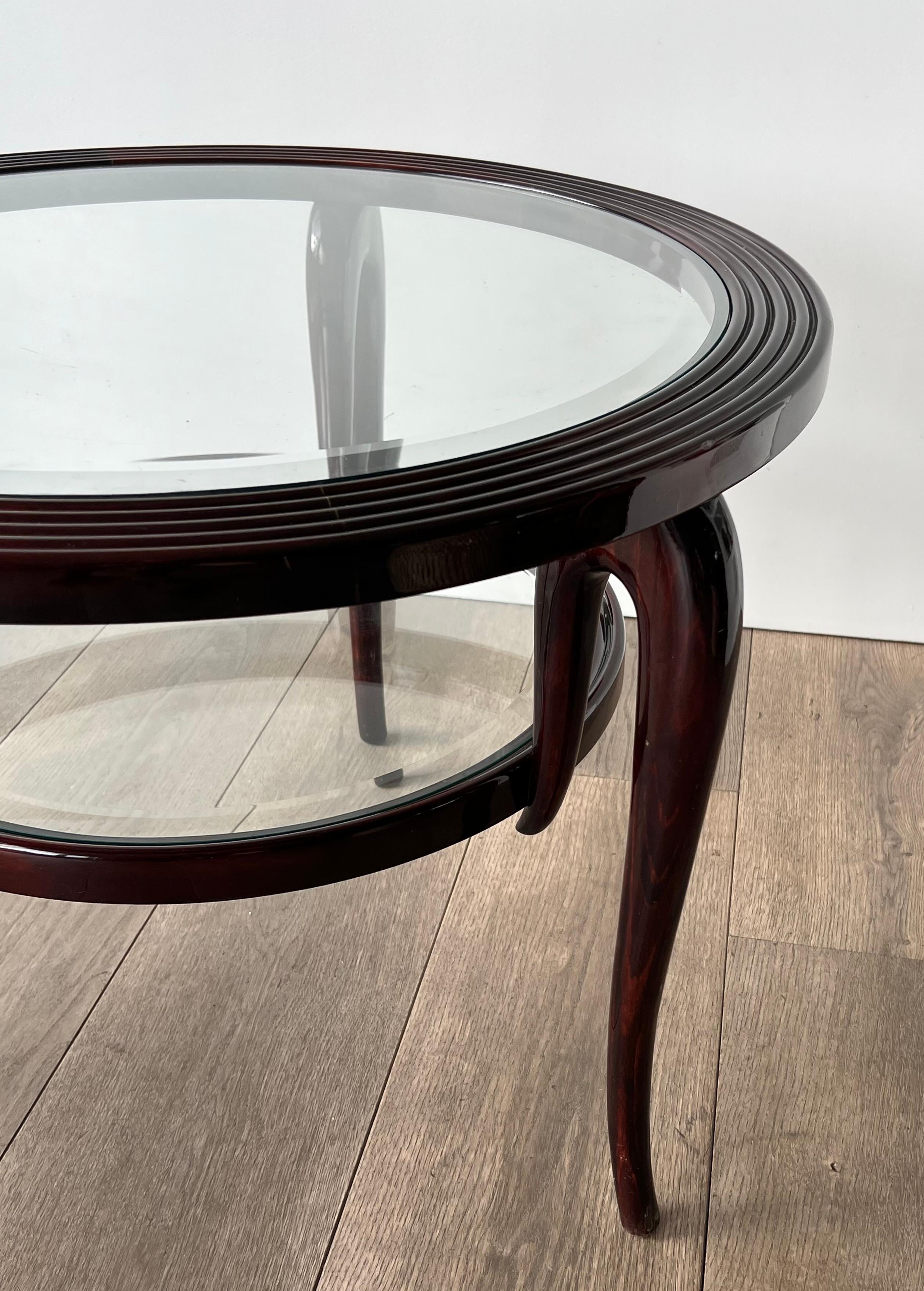 Table basse centrale ronde à deux niveaux de Paolo Buffa en vente 3