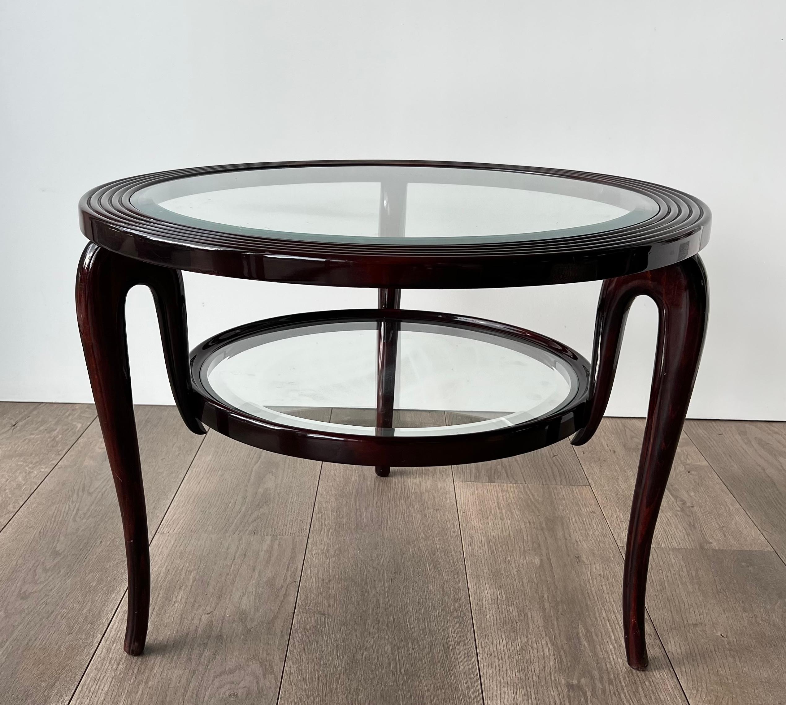 Table basse centrale ronde à deux niveaux de Paolo Buffa en vente 4