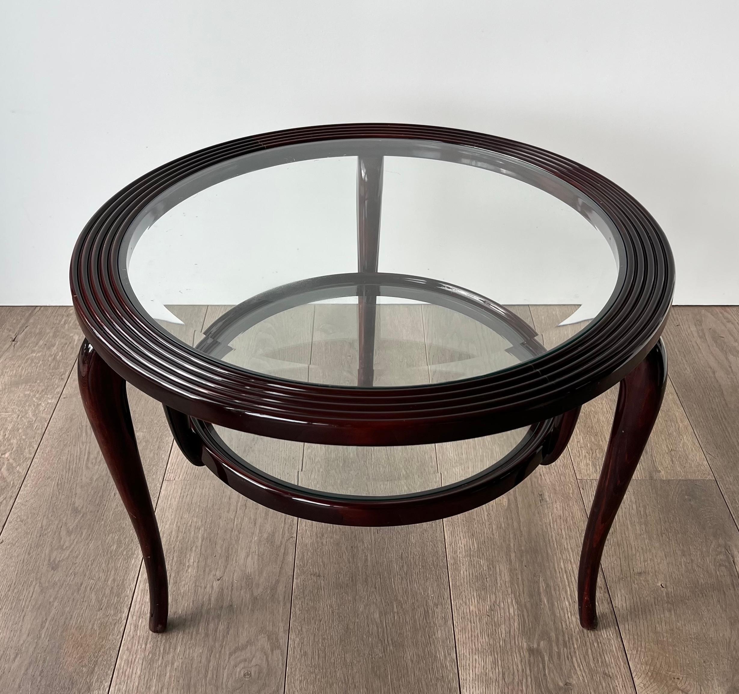 Table basse centrale ronde à deux niveaux de Paolo Buffa en vente 6