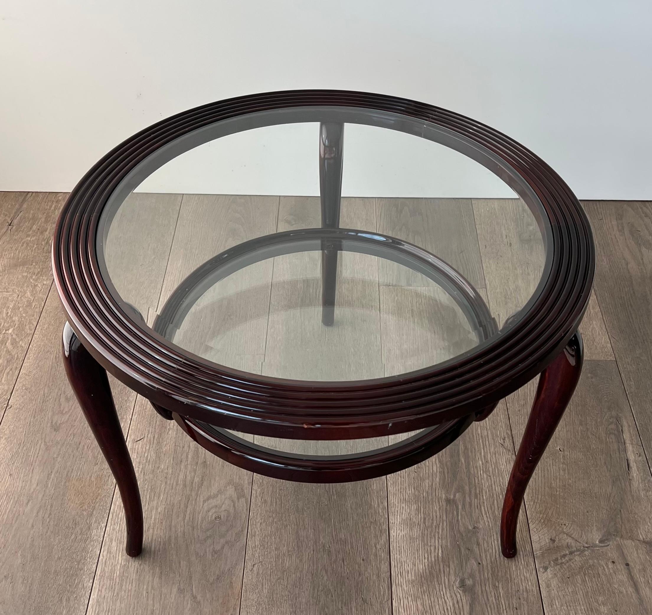 Table basse centrale ronde à deux niveaux de Paolo Buffa en vente 7