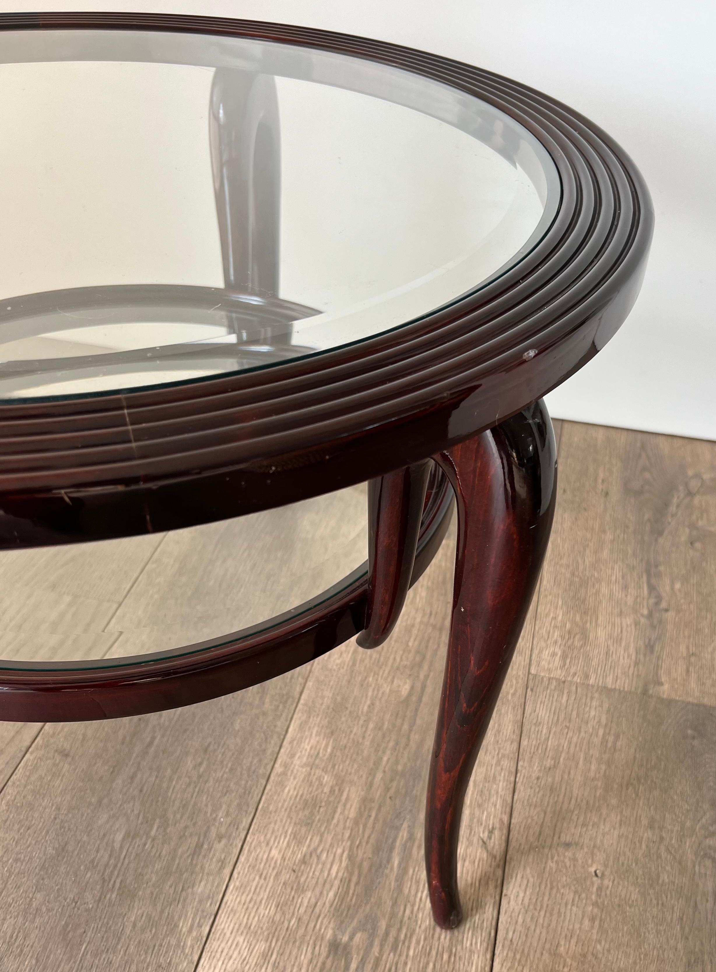 Table basse centrale ronde à deux niveaux de Paolo Buffa en vente 9