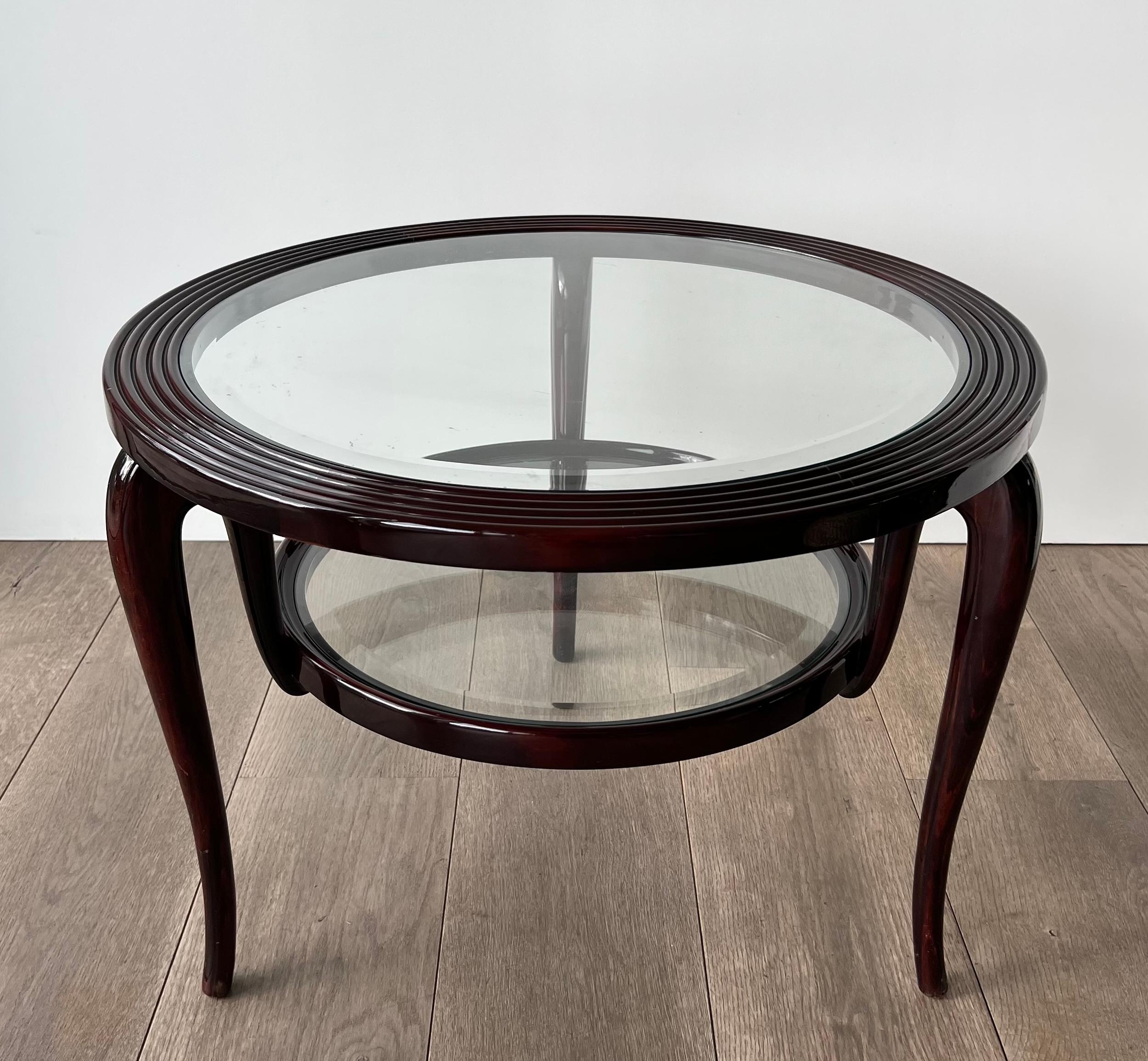 Table basse centrale ronde à deux niveaux de Paolo Buffa en vente 13