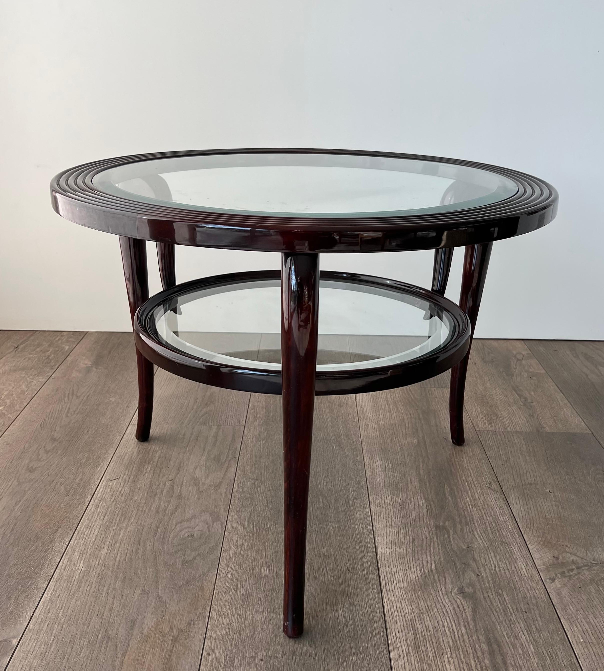 Mid-Century Modern Table basse centrale ronde à deux niveaux de Paolo Buffa en vente