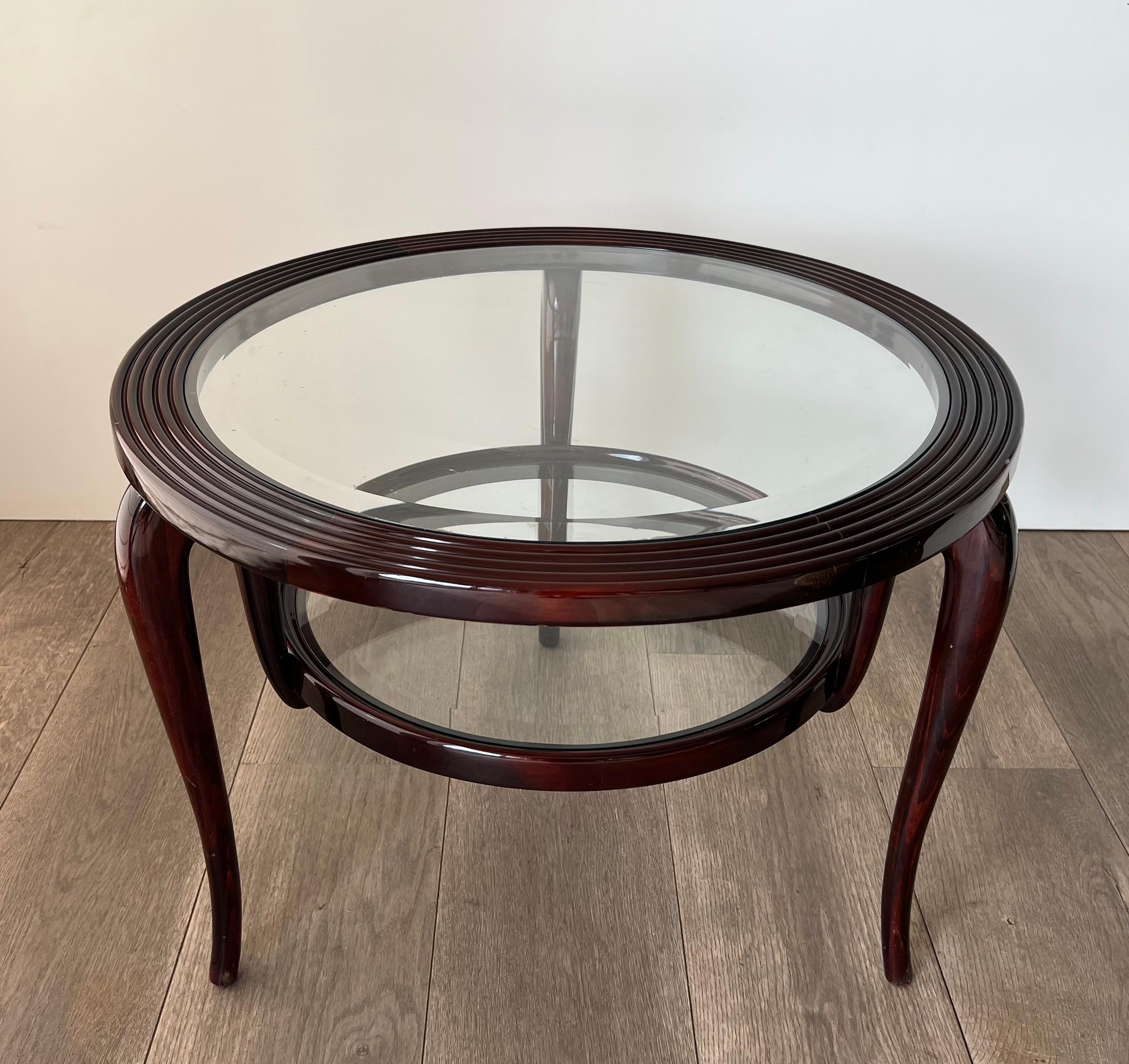 Table basse centrale ronde à deux niveaux de Paolo Buffa Bon état - En vente à Marcq-en-Barœul, Hauts-de-France