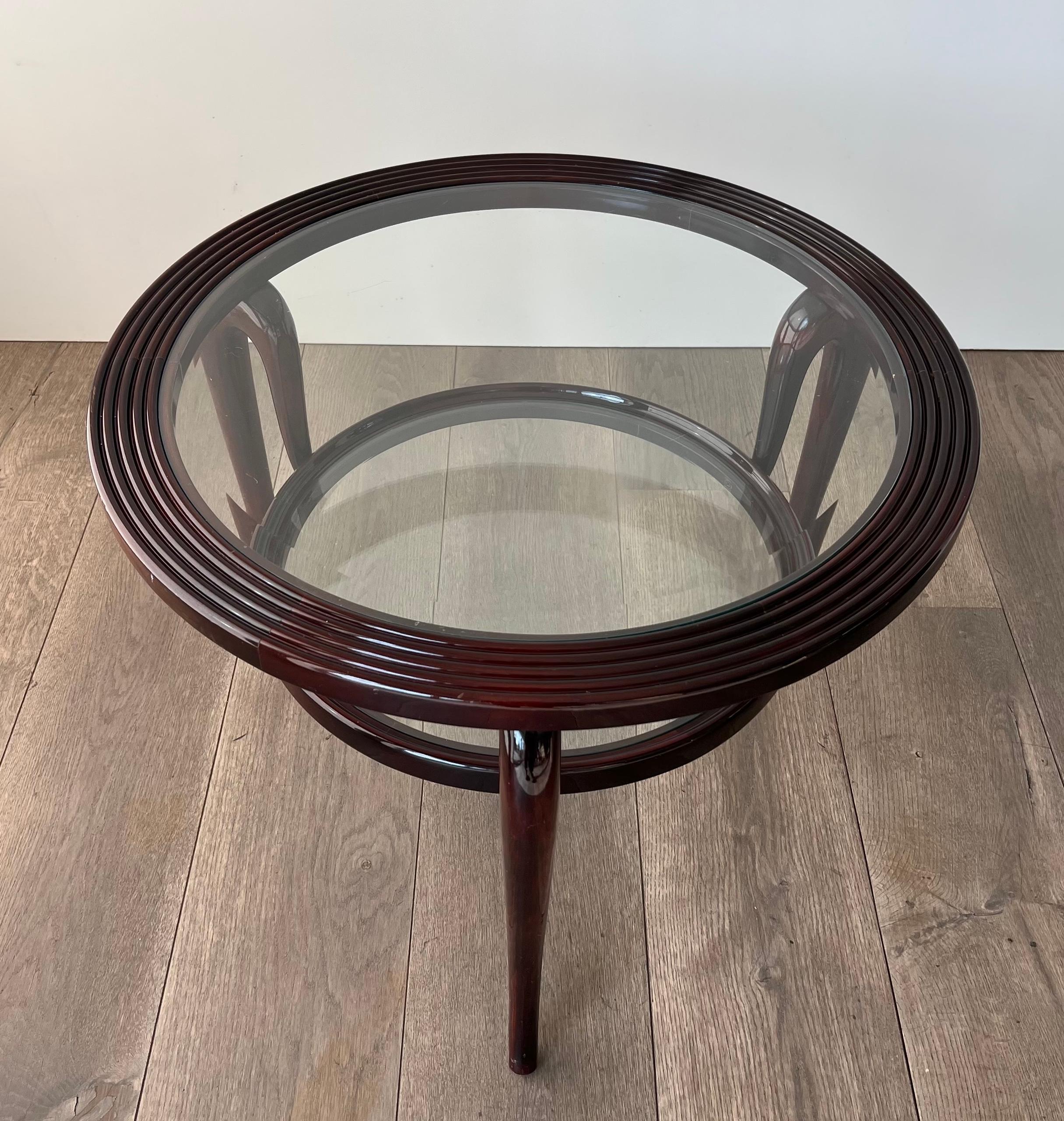 Milieu du XXe siècle Table basse centrale ronde à deux niveaux de Paolo Buffa en vente