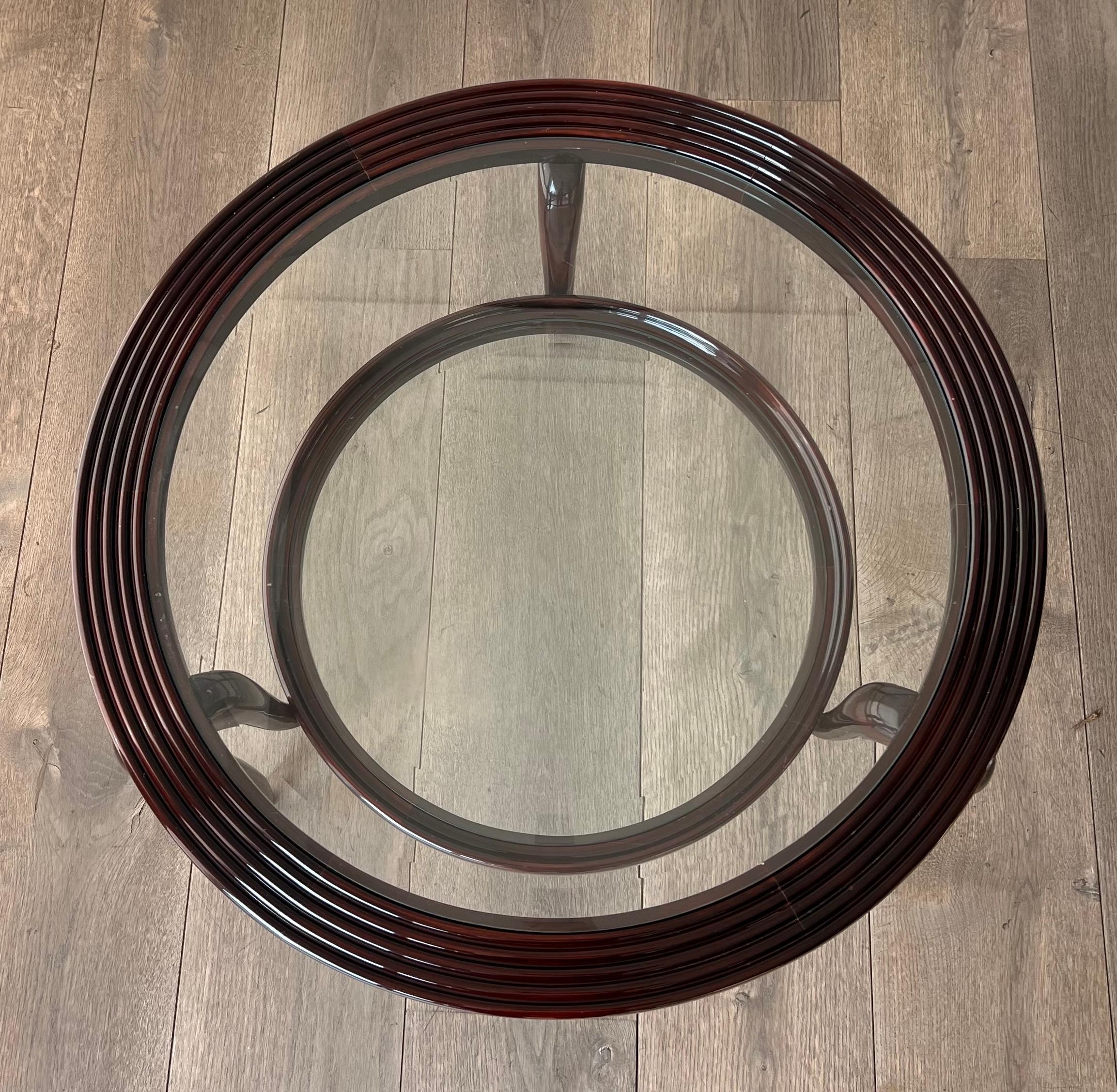 Table basse centrale ronde à deux niveaux de Paolo Buffa en vente 1