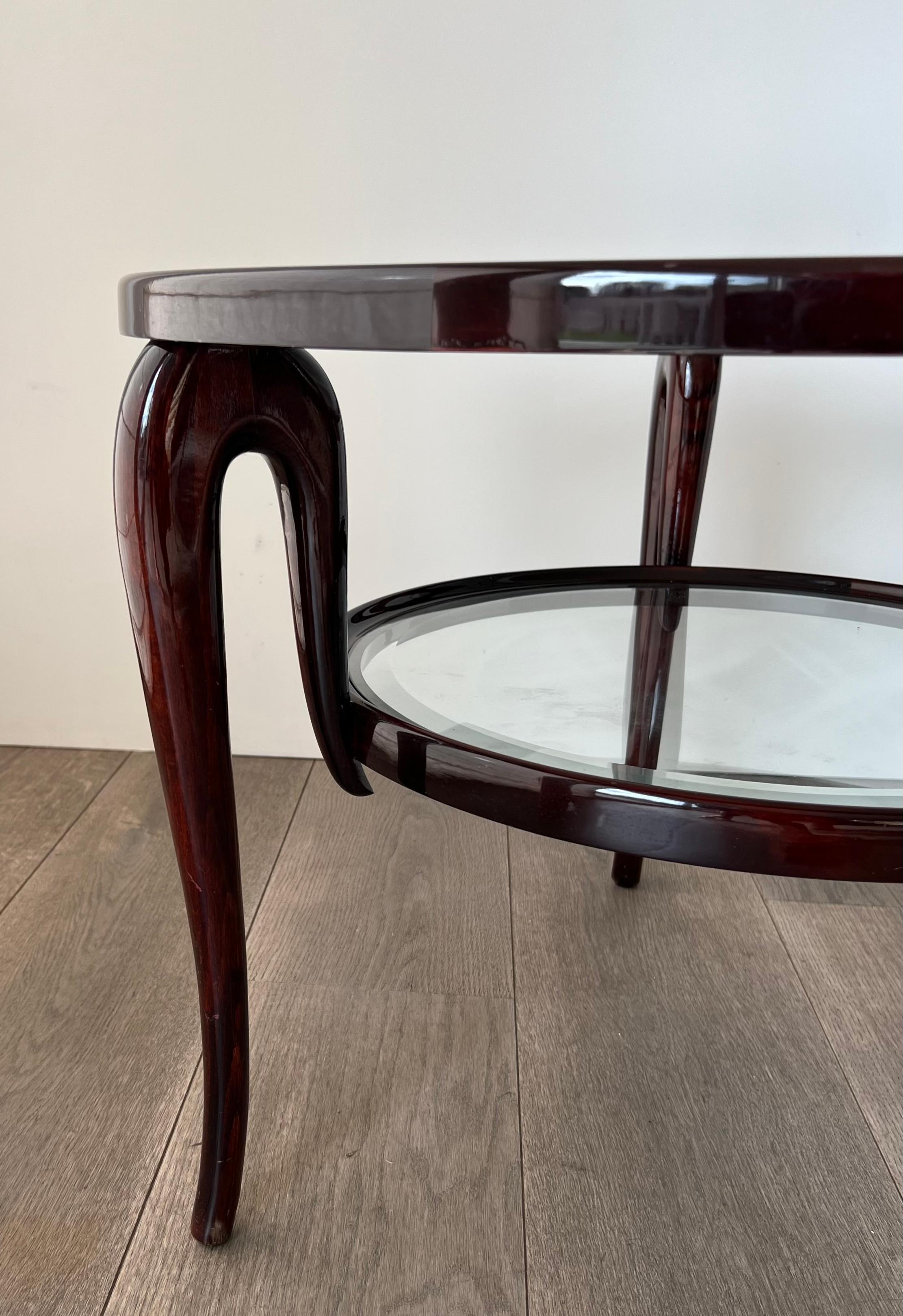 Table basse centrale ronde à deux niveaux de Paolo Buffa en vente 2