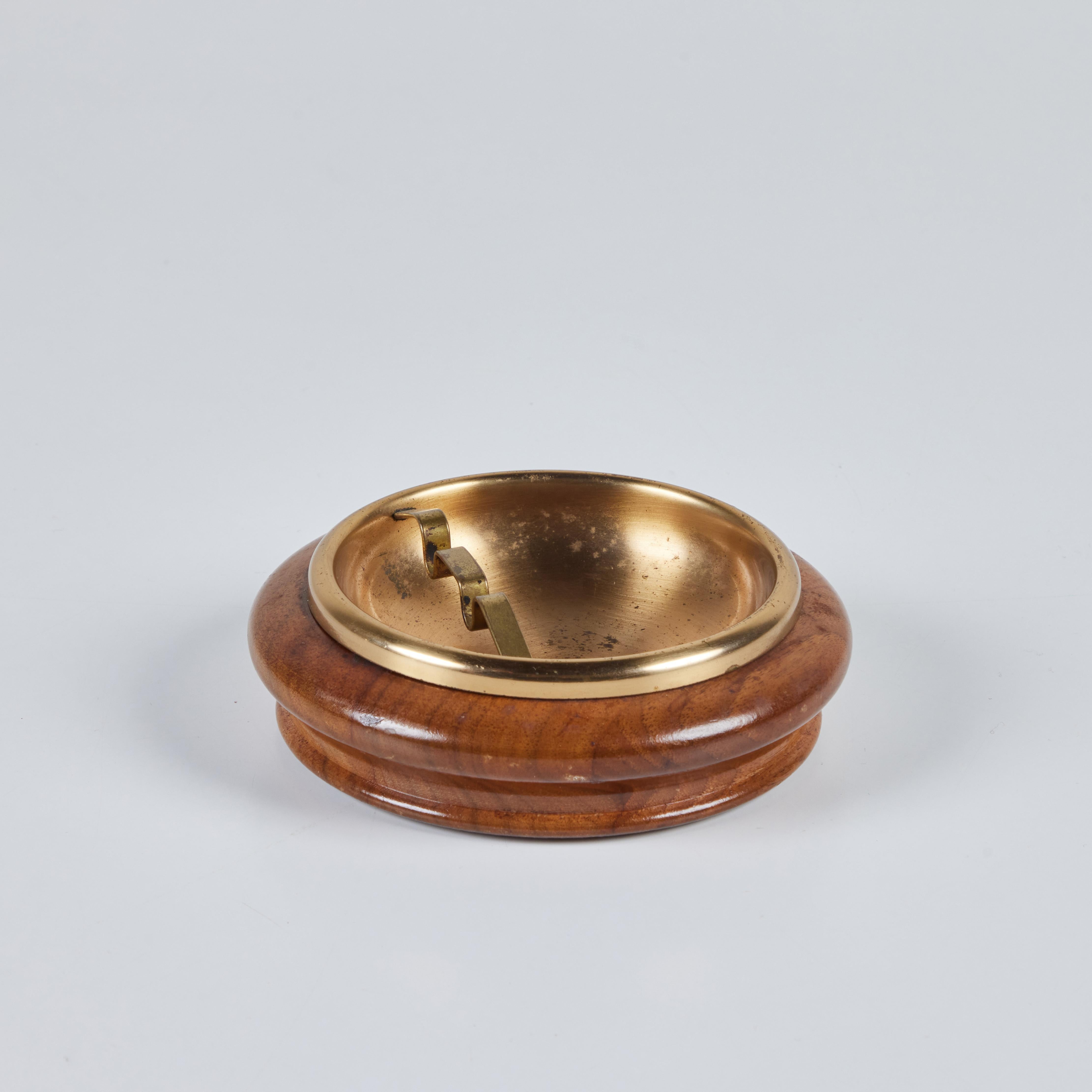 20th Century Round Walnut with Brass Insert For Sale